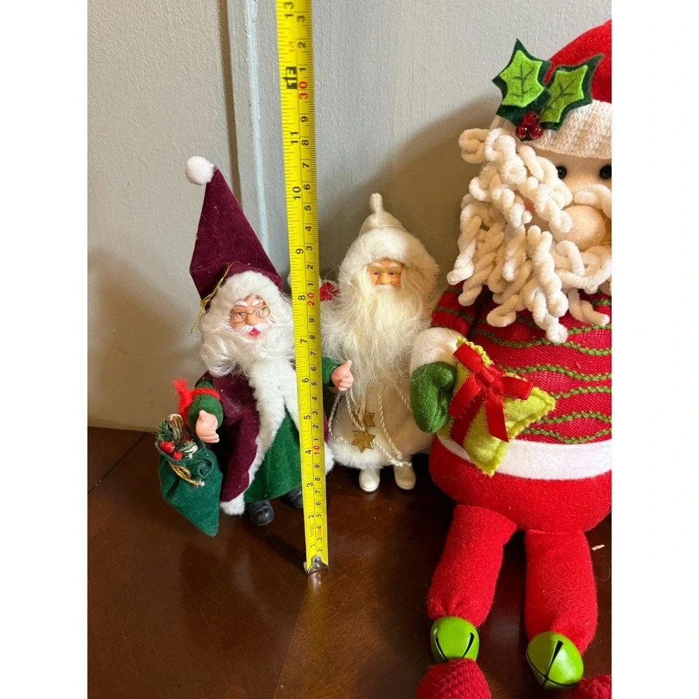 Vintage 1990s Santa Claus Plush Christmas‎ Decor LOT of 3